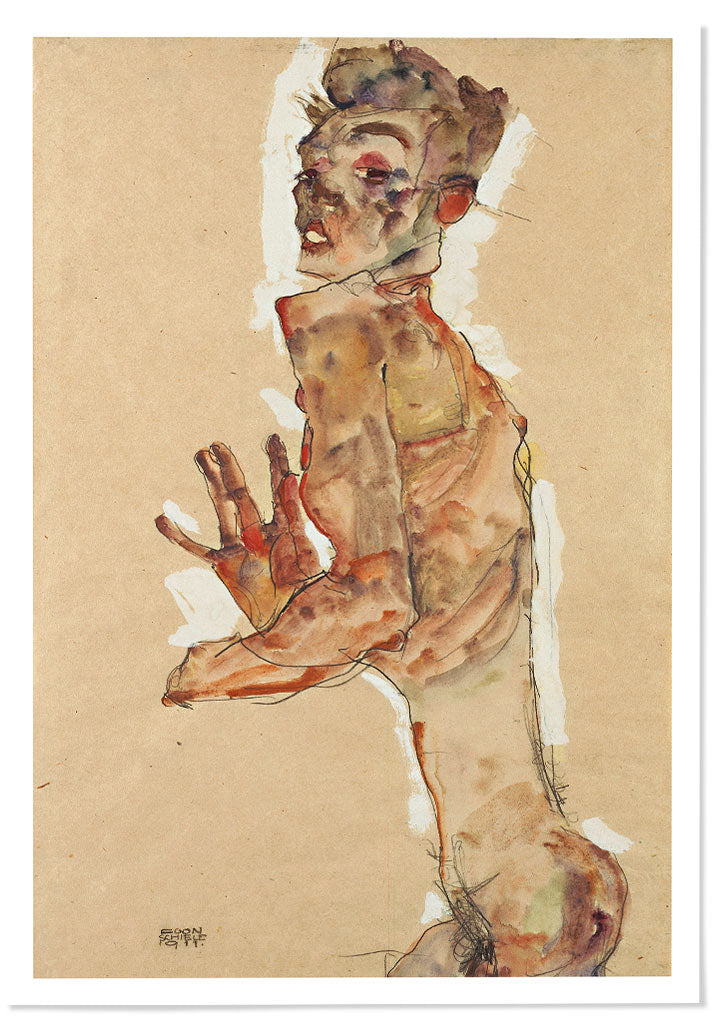 Egon Schiele - Self-Portrait with Splayed Fingers