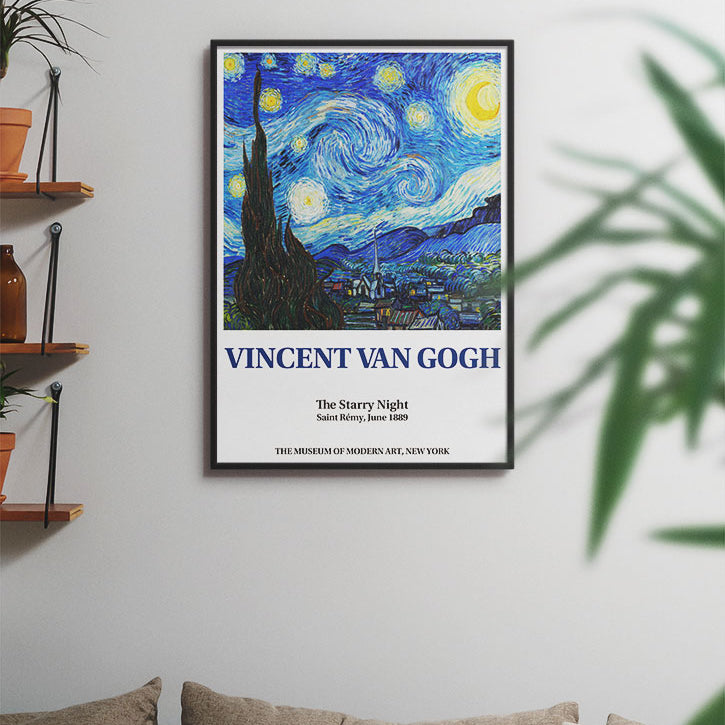 Vincent van Gogh Starry Night Art Print, Exhibition Poster