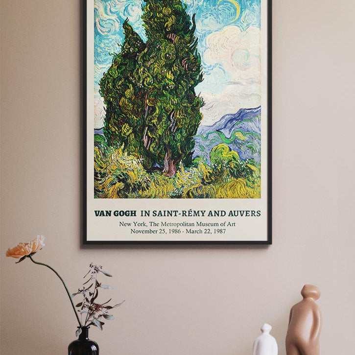 Vincent van Gogh Art Poster - Two Cypresses