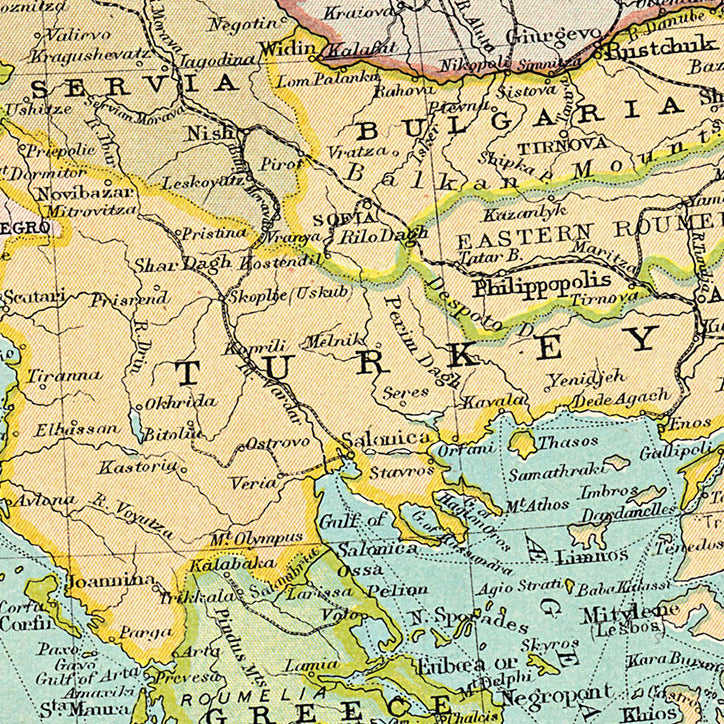 Map of Central Europe and the Mediterranean