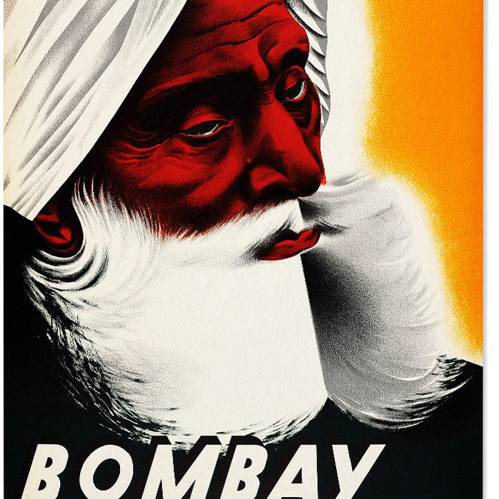 Bombay India Retro Travel Poster