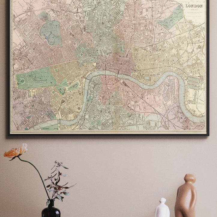 Vintage London Map 1879