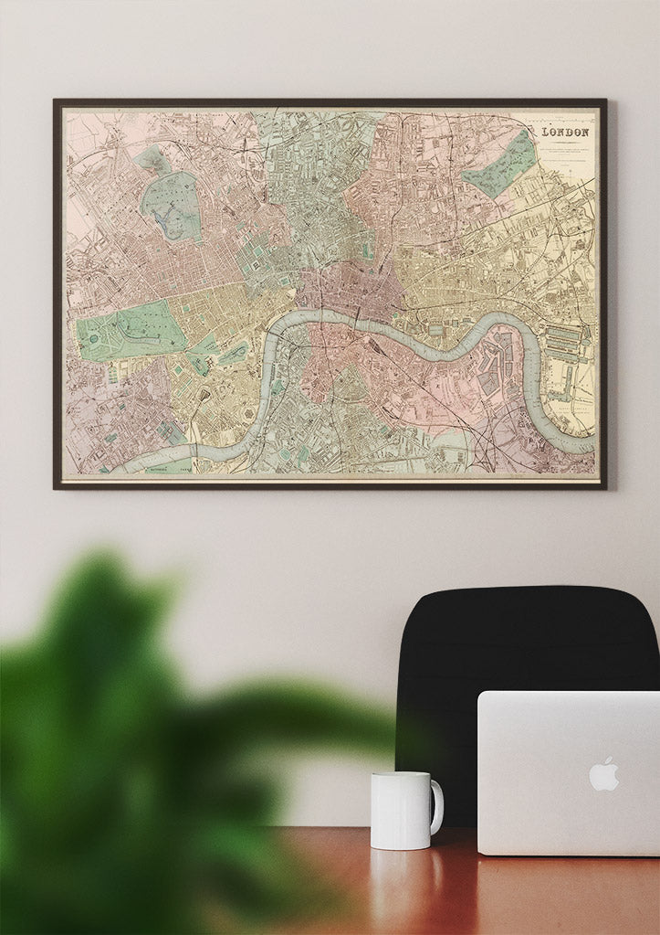 Vintage London Map 1879