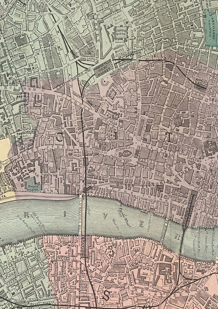 Vintage London Map 1879