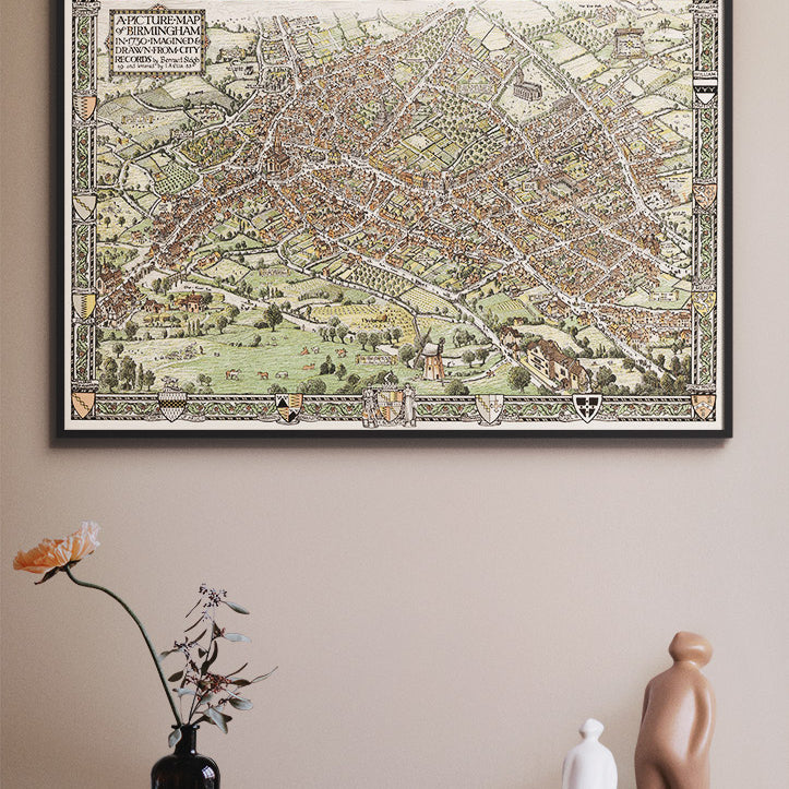 Birmingham Picture Map 1730