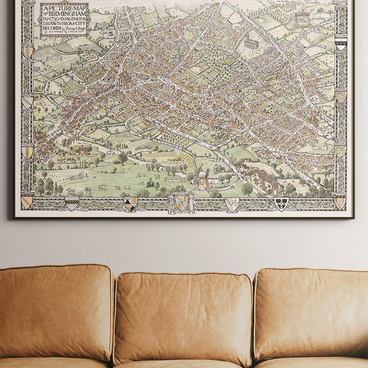Birmingham Picture Map 1730