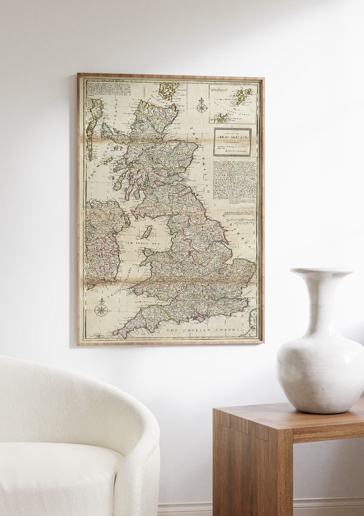 Great Britain Vintage Map 1720