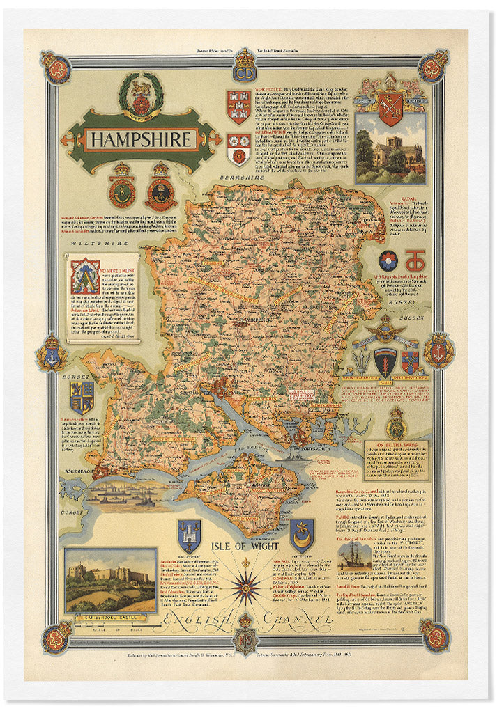 Vintage Hampshire Map