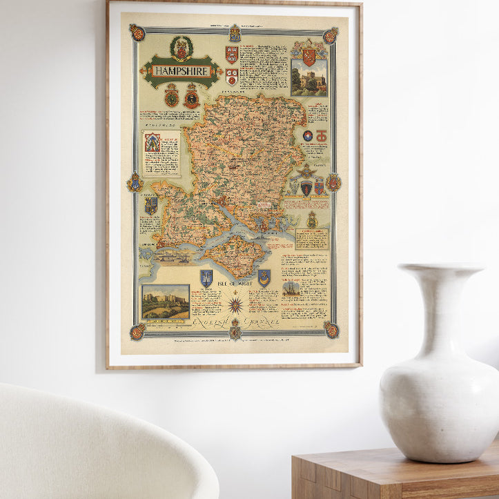 Vintage Hampshire Map