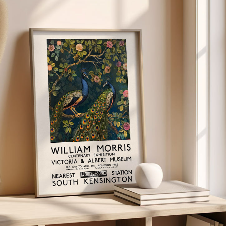 William Morris V&A Poster - Two Peafowl on a Tree