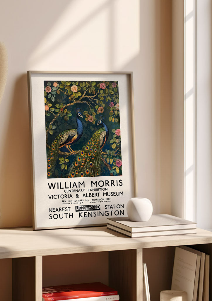 William Morris V&A Poster - Two Peafowl on a Tree
