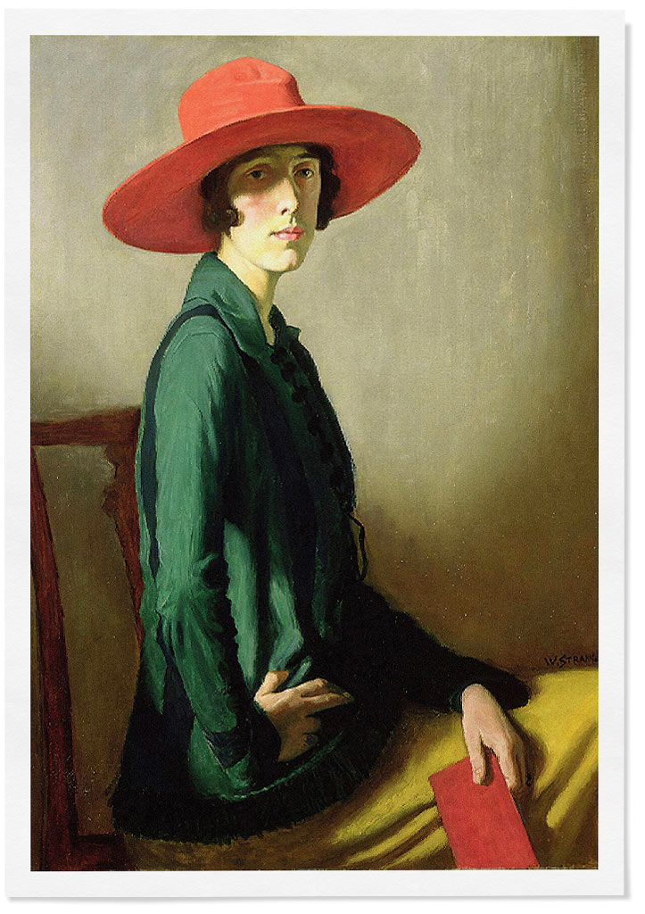 William Strang Art Print - Lady with a Red Hat