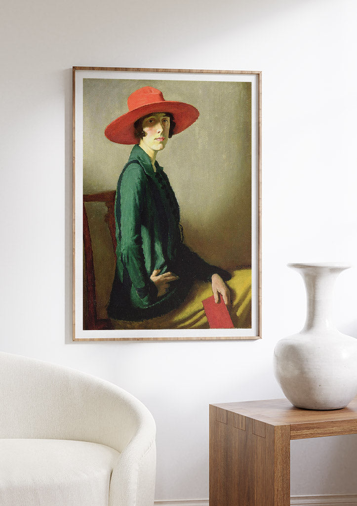 William Strang Art Print - Lady with a Red Hat