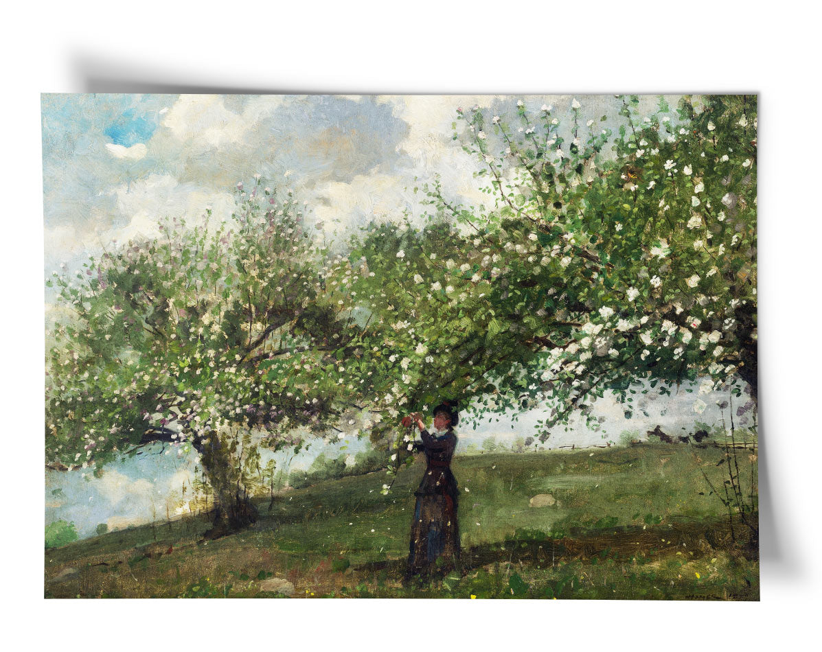 Winslow Homer Art Print - Girl Picking Apple Blossoms
