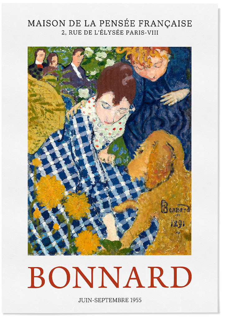 Pierre Bonnard Woman with Dog painting, exhibition poster