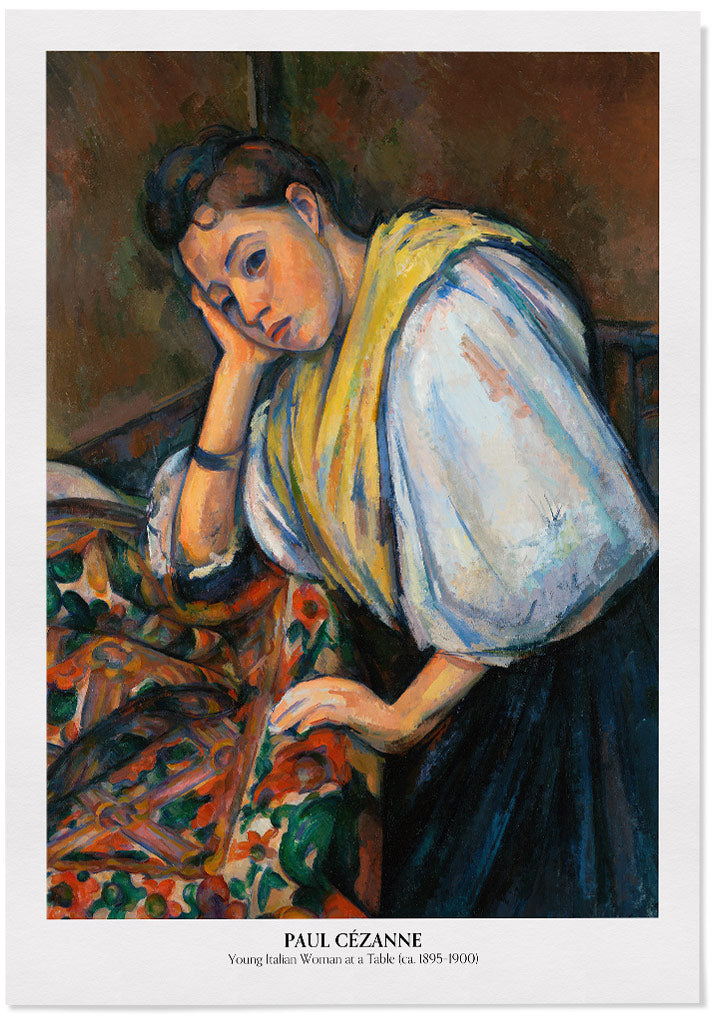 Paul Cezanne Art Print - Young Italian Woman at a Table