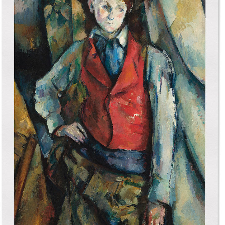 Cezanne painting Boy in red waistcoat, art print for home decor