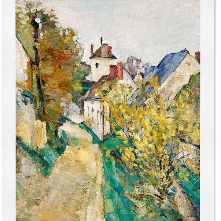 Paul Cezanne art print landscape painting The House of Dr Gachet, mid-century modern art exhibition painting