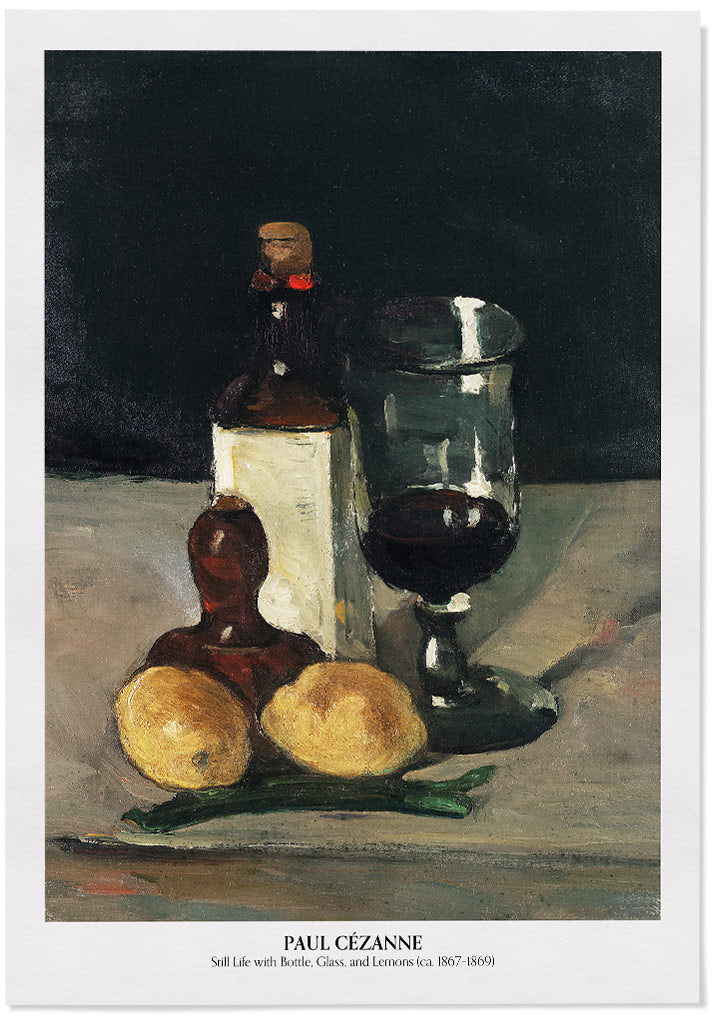 Paul Cezanne Art Print - Still Life with Bottle, Glass, and Lemon