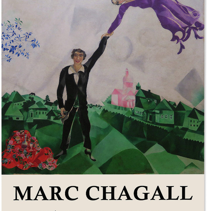 marc chagall promenade painting, vintage art exhibition posterMarc Chagall Poster - The Promenade