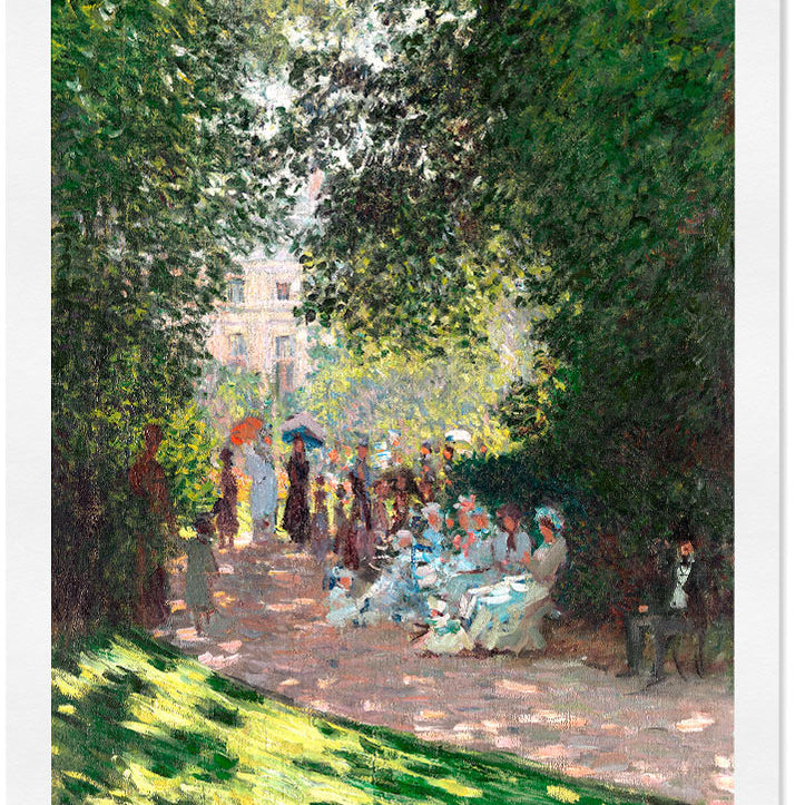 Claude Monet exhibition poster, showing his painting 'The Parc Monceau' from 1876. 