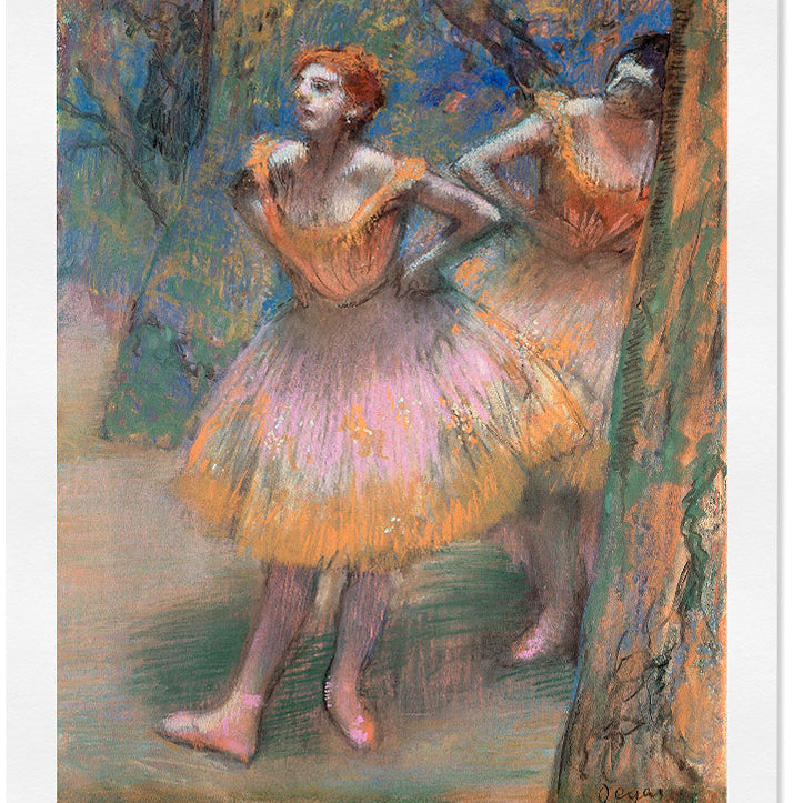Edgar Degas art exhibition poster, dancers painting