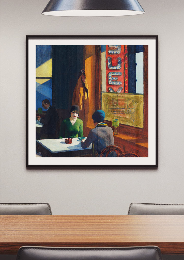 Edward Hopper Chop Suey. Mid Century Modern painting square wall art print