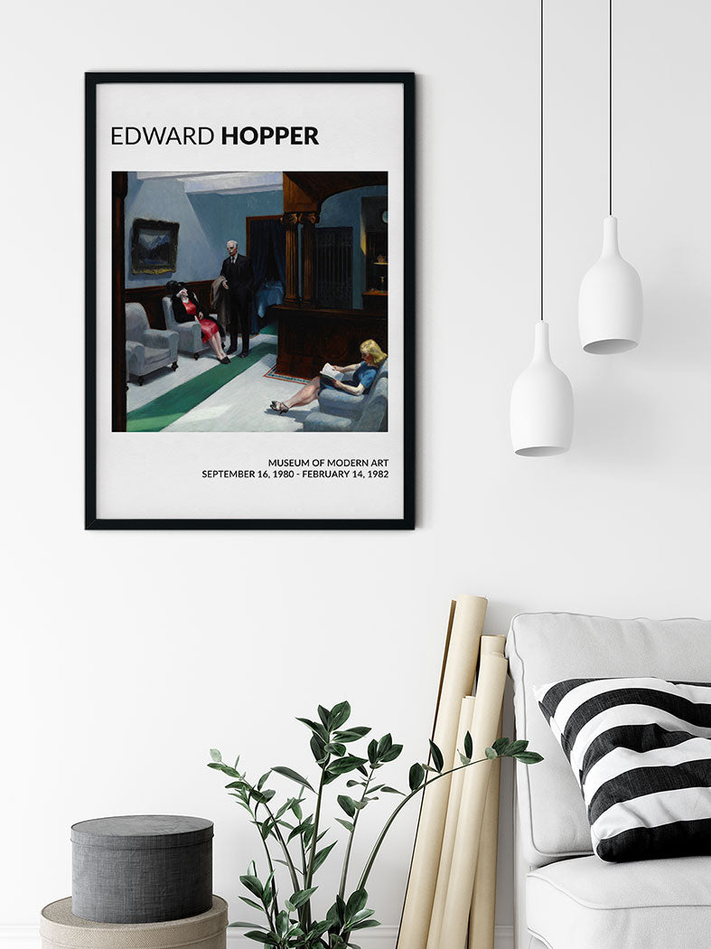 Edward Hopper Exhibition Poster - Hotel Lobby