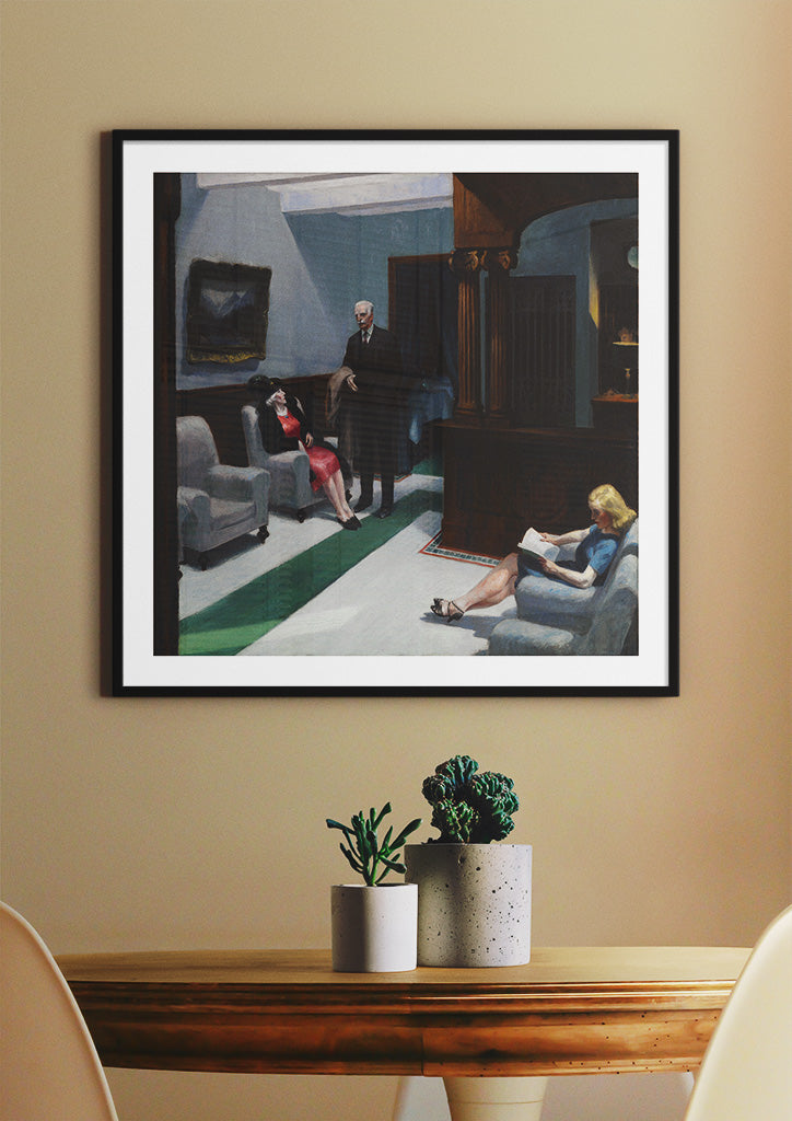 Edward Hopper Print - Hotel Lobby