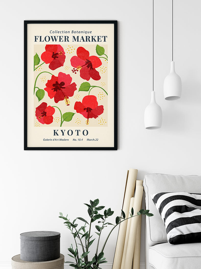 Flower Market Kyoto Poster