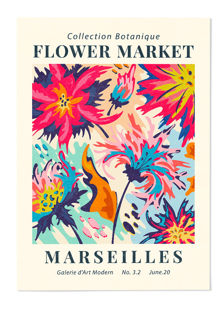 Flower Market Marseilles Poster