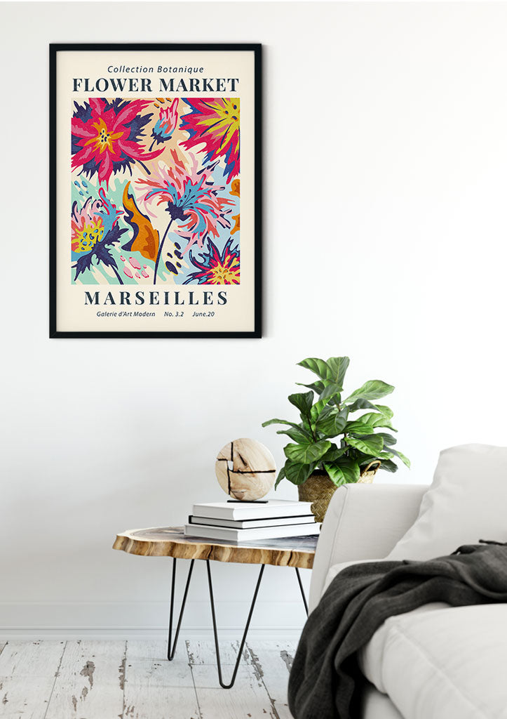 Flower Market Marseilles Poster