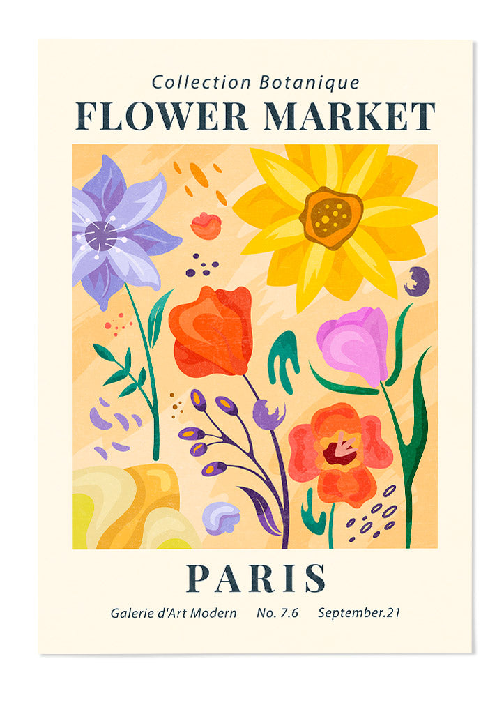 Flower Market Paris Poster