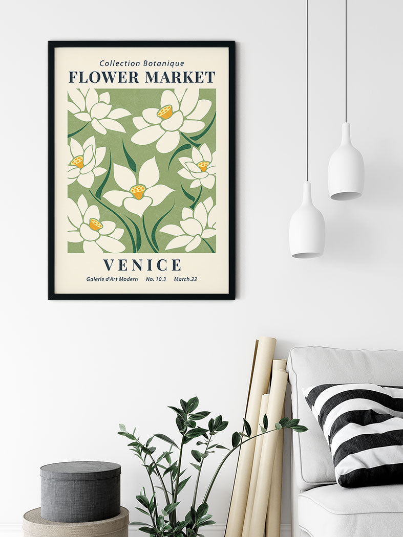Flower Market Venice Poster