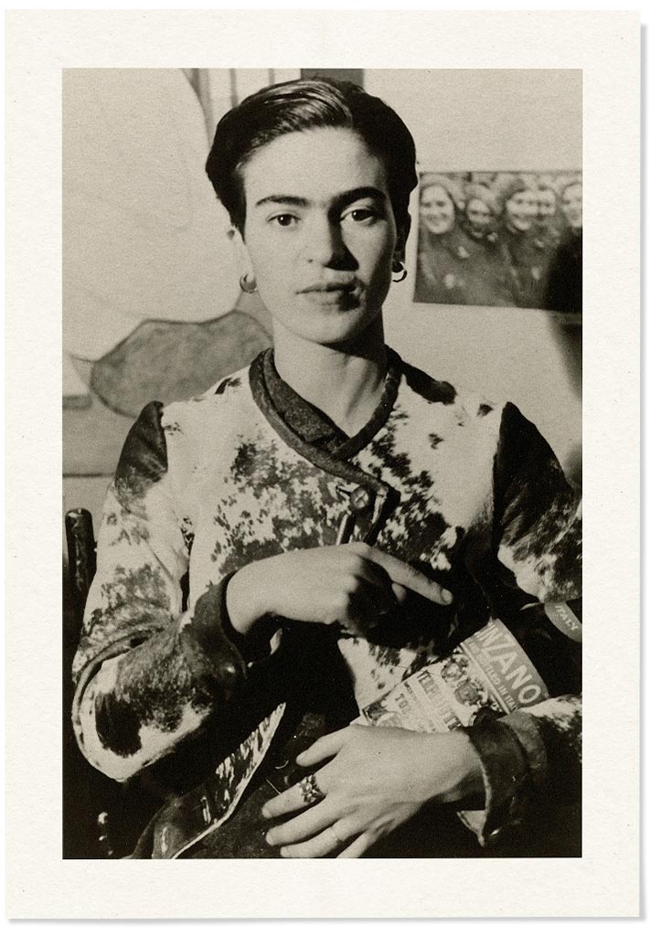 Frida Kahlo Portrait Black and White