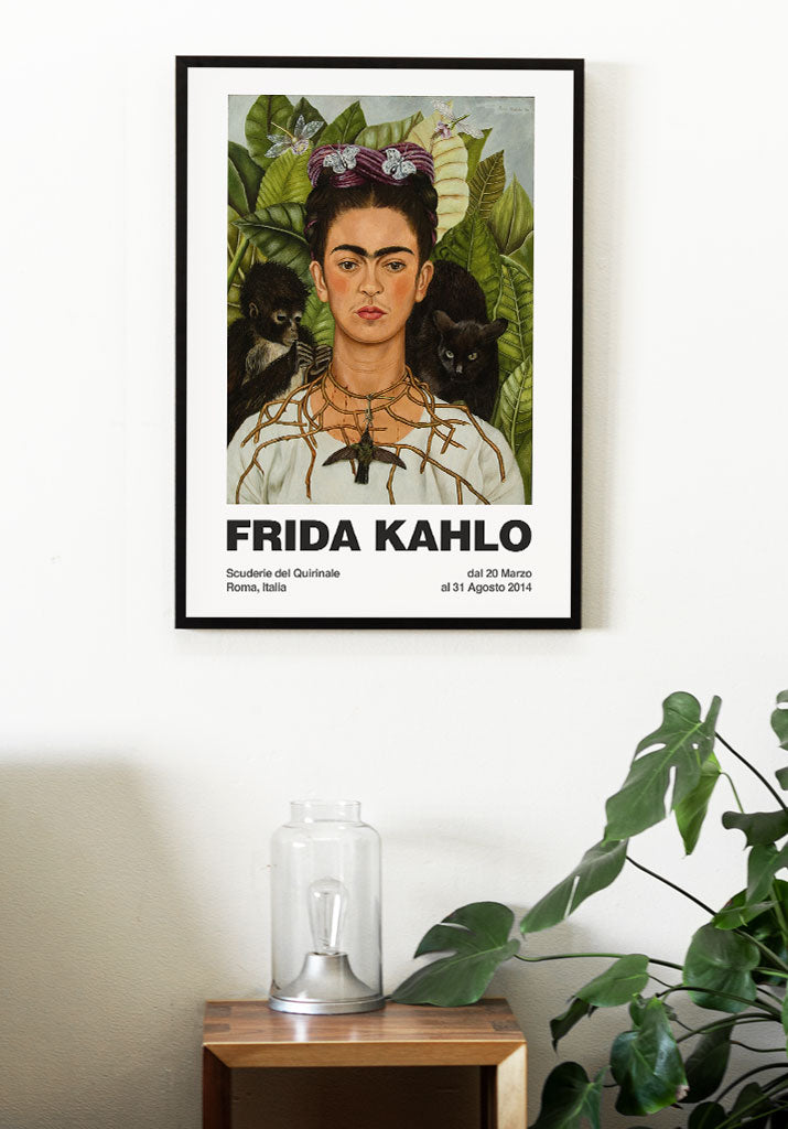 Frida Kahlo Print - Self Portrait with Thorn Necklace