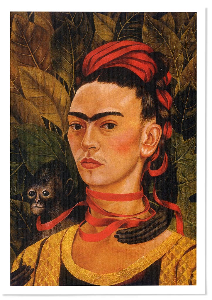 Frida Kahlo Art Print Self Portrait with Monkey