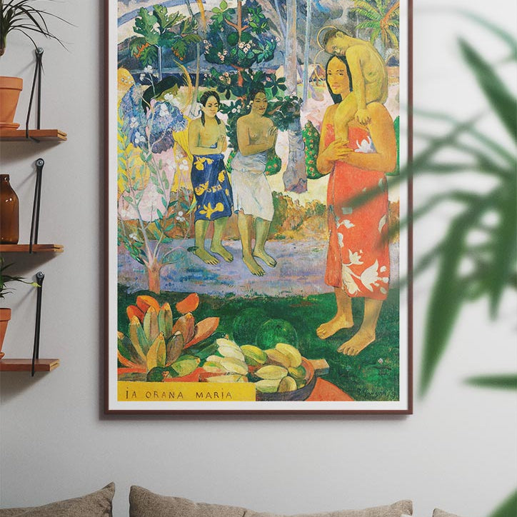 This stunning art print features Paul Gauguin's iconic painting Hail Mary. 