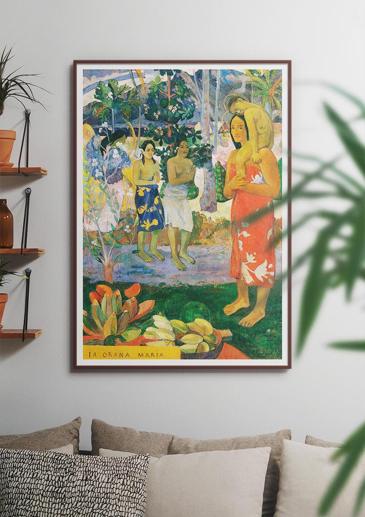This stunning art print features Paul Gauguin's iconic painting Hail Mary. 