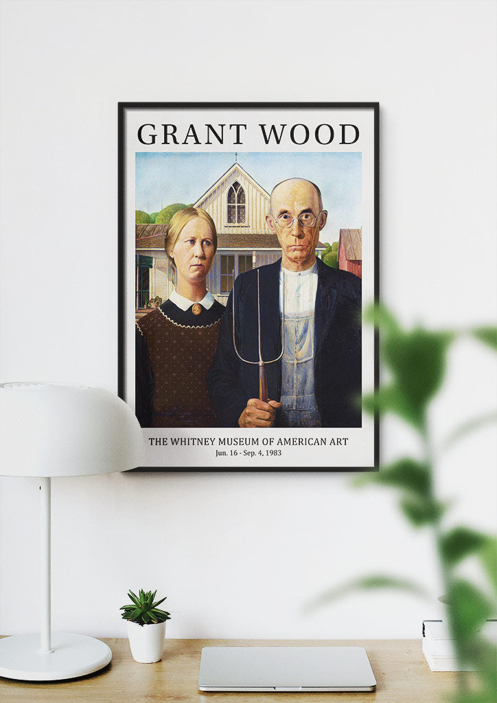 Grant Wood American Gothic Exhibition Poster