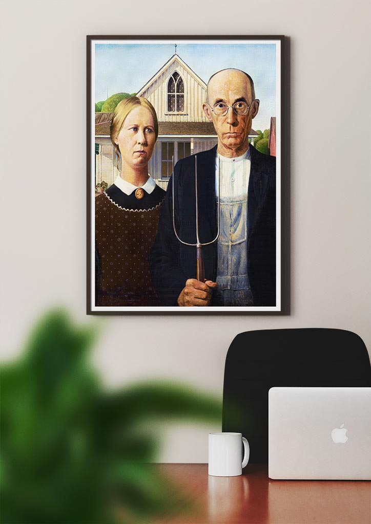 Grant Wood American Gothic contemporary modern art print