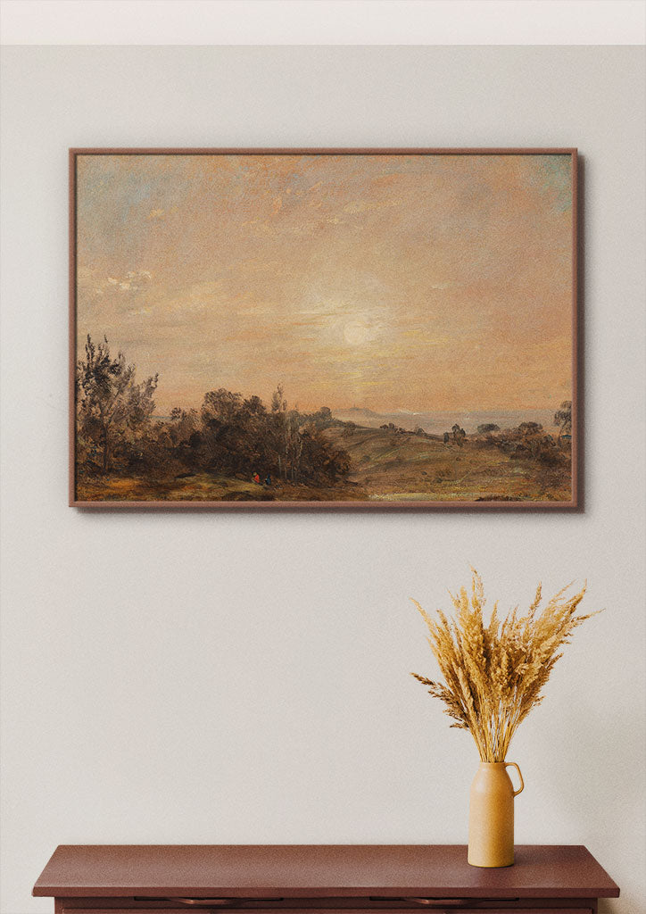 High-quality reproduction art print of John Constable's Hampstead Heath, Looking Towards Harrow painting.