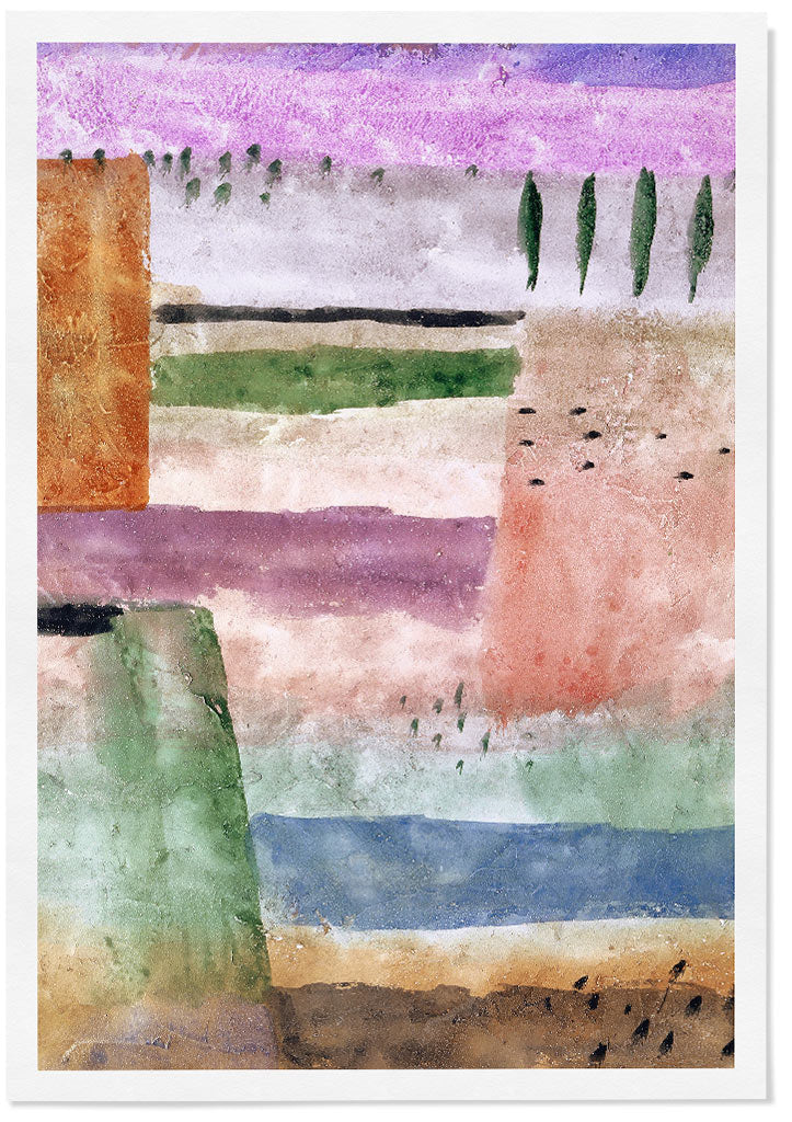Paul Klee Art Print Poplars painting