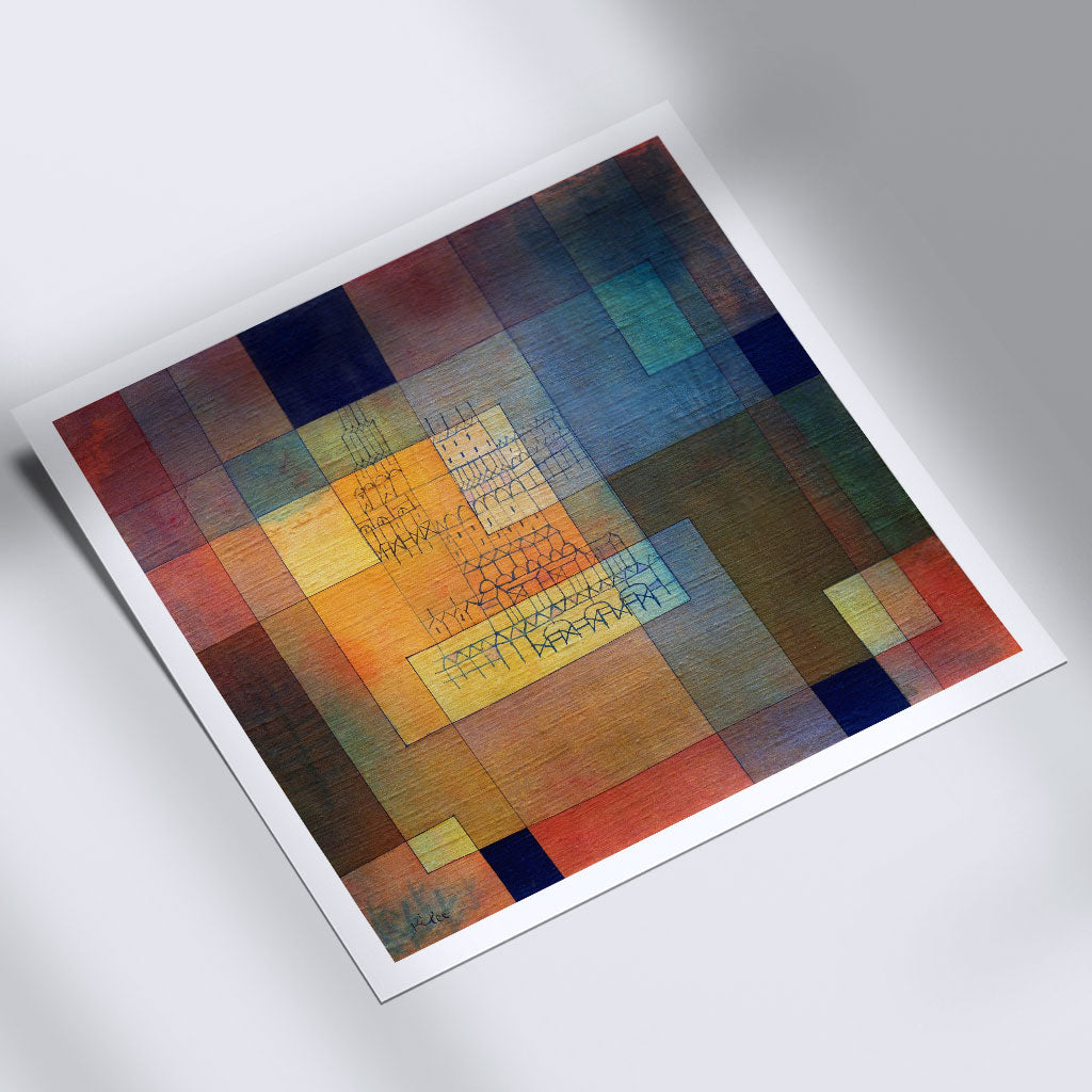 Paul Klee square print featuring his famous painting 'Polyphonic Architecture'. 