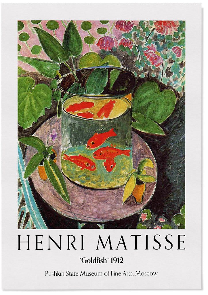 Henri Matisse art poster, featuring his painting The Goldfish. 