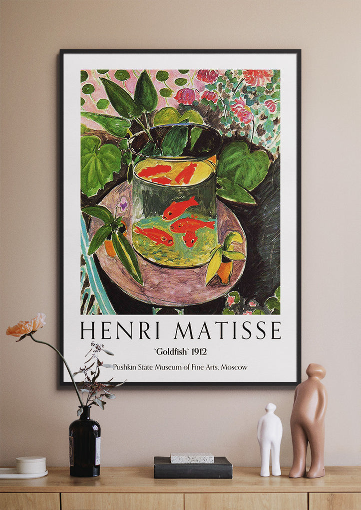 Henri Matisse art poster, featuring his painting The Goldfish. 