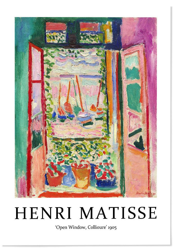 Henri Matisse Art Print Set - Open Window and Landscape at Collioure