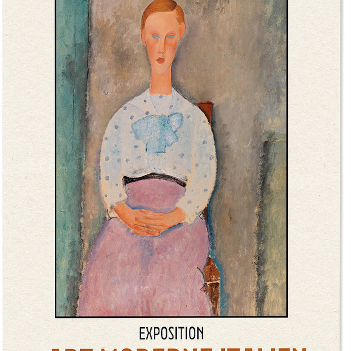Modigliani Exhibition Poster - Girl with a Polka-Dot Blouse