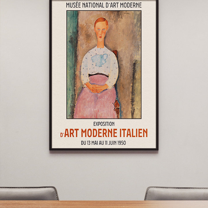 Modigliani Exhibition Poster - Girl with a Polka-Dot Blouse