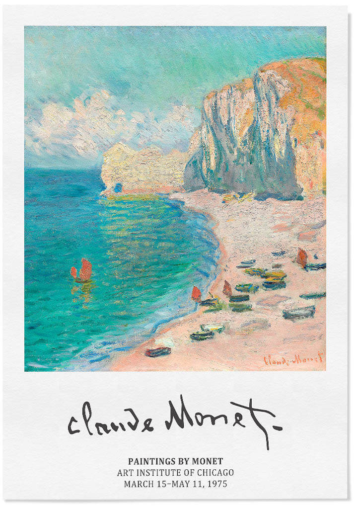 Claude Monet - Étretat, The Beach Exhibition Poster